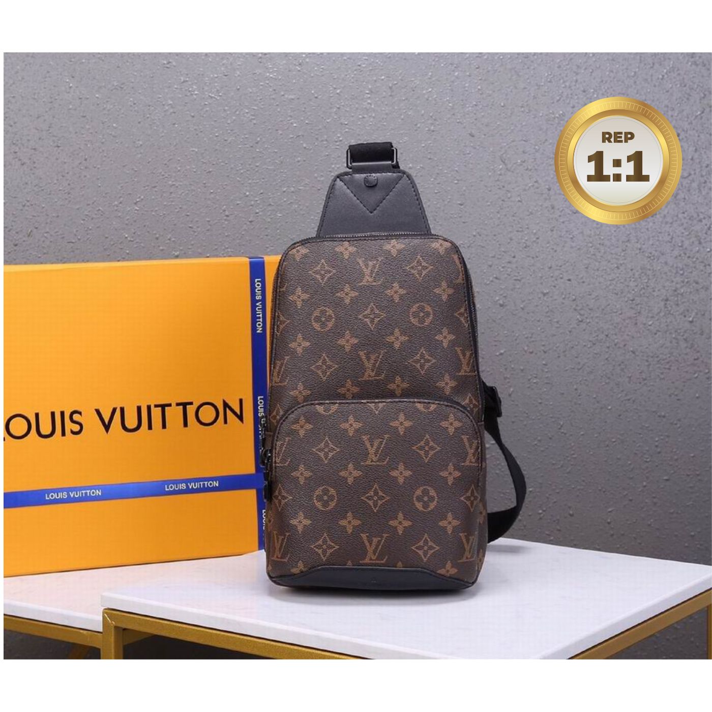 [REP 1:1] Louis Vuitton Avenue Sling Bag Brown For Men 12.2in/31cm